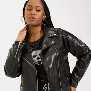 Torrid Black Leather Moto Jacket